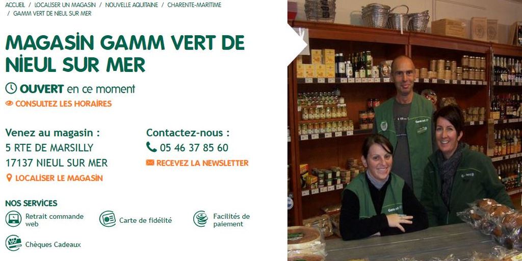 Gamm vert nieul sur mer